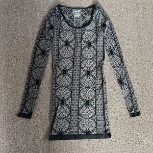 Free People Intimately Long Sleeve Dark Brown Taupe Body Con Dress Size M/L